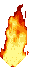 Piktogramm Hexe im Vollmaond am Feuer